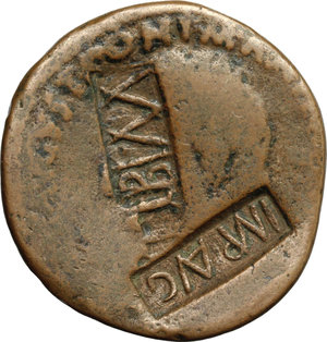 obverse: Augustus (27 BC-14 AD).. AE As, M. Maecilius Tullus moneyer, 7 BC