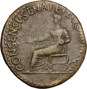 reverse: Augustus (27 BC-14 AD).. AE Dupondius, struck under Caligula, 37 AD