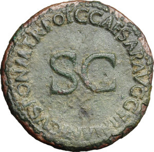 reverse: Germanicus, son of Nero Claudius Drusus and Antonia (died 19 AD).. AE As, struck under Caligula