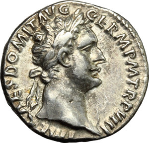 obverse: Domitian (81-96).. AR Denarius, Rome mint, 88-89 AD