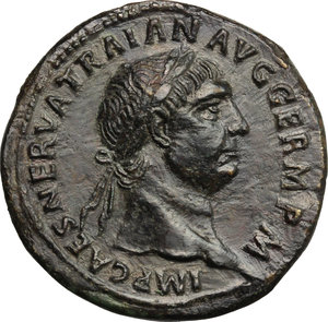 obverse: Trajan (98-117).. AE Sestertius, 99-100 AD