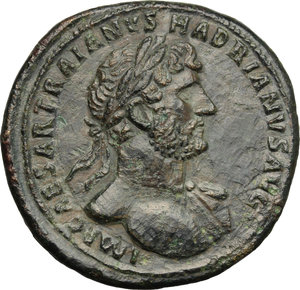 obverse: Hadrian (117-138).. AE Sestertius, 118 AD