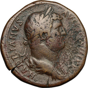 obverse: Hadrian (117-138).. AE Sestertius, 134-138 AD