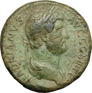 obverse: Hadrian (117-138).. AE Sestertius, Rome mint, 134-138 AD