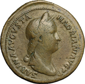 obverse: Sabina, wife of Hadrian (died 137 AD).. AE Sestertius, Rome mint