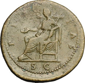reverse: Sabina, wife of Hadrian (died 137 AD).. AE Sestertius, Rome mint
