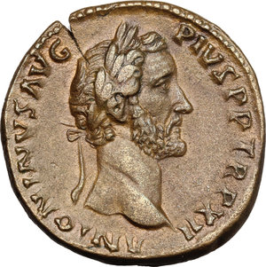 obverse: Antoninus Pius (138-161). AE Sestertius, 148-149 AD