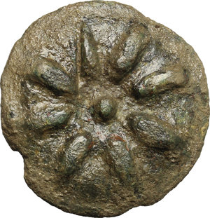 obverse: Northern Apulia, Luceria. AE Cast Teruncius, c. 217-212 BC