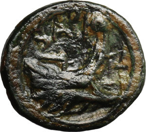 reverse: Southern Apulia, Barium. AE Semuncia, c. 180-160 BC
