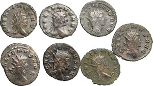 obverse: Roman Empire. Gallienus.. Multiple lot of eight (8) unclassified BI Antoniniani