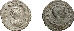 obverse: Roman Empire.. Multiple lot of two (2) unclassified BI Antoniniani of Salonina and Severina