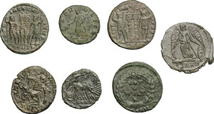 reverse: Roman Empire. Constantine the Great and his family.. Multiple lot of seven (7) unclassified choise AE 3, including Helena