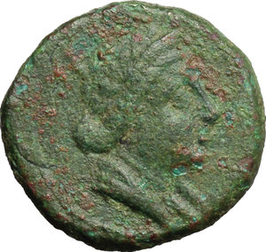 obverse: Southern Apulia, Hyria or Orra. AE Teruncius, c. 210-150 BC