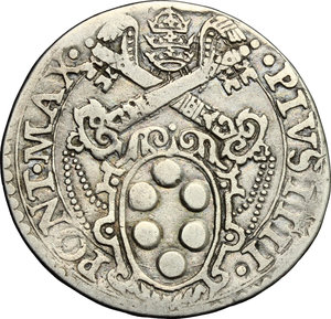 obverse: Ancona.  Pio IV (1559-1565).. Testone