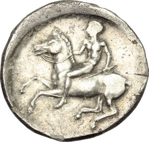 reverse: Southern Apulia, Tarentum. AR Nomos, c. 425-380 BC