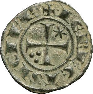 reverse: Brindisi o Messina.  Federico II (1197-1250).. Denaro, 1242
