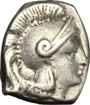 obverse: Southern Apulia, Tarentum. AR Diobol, c. 302-228 BC