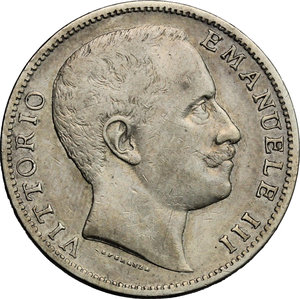 obverse: Vittorio Emanuele III (1900-1943). 2 lire 1907