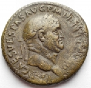 obverse: Impero Romano - Vespasiano (69-79). Sesterzio Ae. r/ Marte. BB. Bel ritratto