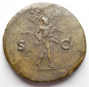 reverse: Impero Romano - Vespasiano (69-79). Sesterzio Ae. r/ Marte. BB. Bel ritratto
