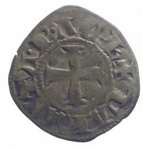 reverse: Oriente Latino. Chiarenza. Maria di Hainaut (1316-17). Denaro tornese. Gamb.211. MI. BB.R.^^