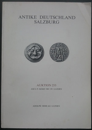obverse: Hess. Auktion 253. Antike Deutschland Salzburg. Lucerna, 8-9 Marzo 1983. Brossura editoriale, 1042 lotti, foto B/N, include realizzi. Buone condizioni