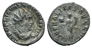 obverse: Valerian I (253-260). Antoninianus (21mm, 3.34g, 6h). Rome, 255-6. Radiate, draped and cuirassed bust r. R/ Liberalitas standing l., holding tessera and cornucopiae. RIC V 104. Near VF