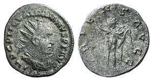 obverse: Valerian I (253-260). AR Antoninianus (19mm, 3.09g, 12h). Rome. Radiate, draped and cuirassed bust r. R/ Sol standing l., holding whip and raising r. hand. RIC V 106; RSC 135. Good Fine