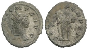obverse: Gallienus (253-268). Antoninianus (22mm, 3.55g, 6h). Rome, 260-8. Radiate head r. R/ Securitas standing l., holding sceptre and resting arm on column; H. RIC V 280; RSC 961. Near VF