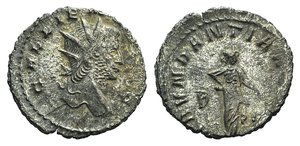 obverse: Gallienus (253-268). Antoninianus (21mm, 2.94g, 6h). Rome, 265-7. Radiate head r. R/ Abundantia standing r., emptying cornucopia; B. RIC V 157; RSC 5a. Near VF