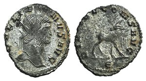 obverse: Gallienus (253-268). Antoninianus (20mm, 2.87g, 11h). Rome, 267/8. Radiate head r. R/ Stag standing l.; E. RIC V 179. Silvered, VF