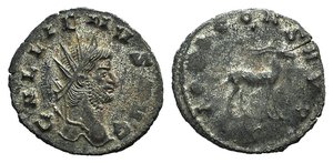 obverse: Gallienus (253-268). Antoninianus (21mm, 2.57g, 11h). Rome, 267-8. Radiate head r. R/ Goat standing r.; ς. RIC V 207; RSC 242. Some silvering, VF