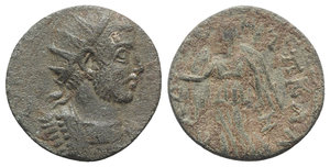 obverse: Gallienus (253-268). Cilicia, Seleucia ad Calycadnum. Æ (25mm, 8.74g, 6h). Radiate and cuirassed bust r. R/ Nike standing facing, head l., holding wreath and palm frond. Cf. SNG BnF 1069-71; cf. SNG Levante 787. VF / Fine