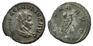 obverse: Claudius II (268-270). Radiate (22mm, 3.79g, 6h). Rome, 268/9. Radiate, draped and cuirassed bust r. R/ Annona standing l., holding grain ears and cornucopiae. RIC V 18 var. (bust type). VF