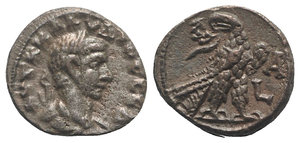 obverse: Claudius II (268-270). Egypt, Alexandria. BI Tetradrachm (22mm, 9.62g, 11h), year 1 (AD 268/9). Laureate, draped and cuirassed bust r. R/ Eagle standing r., head l., holding wreath in beak. Köln 3015; Dattari 5414; Milne 4225; Emmett 3878. Silvered, VF - Good VF