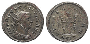 obverse: Tacitus (275-276). Radiate (22mm, 3.98g, 6h). Rome, AD 276. Radiate, draped and cuirassed bust r. R/ Fides standing l., holding signa in each hand; XXIS. RIC V 87. Silvered, Good VF / VF