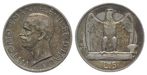 obverse: Italy, Regno d Italia. Vittorio Emanuele III (1900-1943). 5 Lire 1936, Roma (23mm, 4.91g, 6h). Pagani 710. VF - Good VF