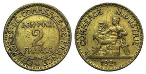 obverse: France, 2 Francs Chambre de Commerce 1921 (27mm, 7.99g, 6h). G.533; F.267. VF
