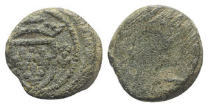 obverse: France, Æ Tessera, c. 16th century (13mm, 3.14g). Crowned arms flanked by two fleur-de-lis. R/ Blank. Green patina, about VF