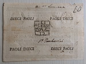 reverse: Italy, Rome (Roma). Prima Repubblica Romana 10 Paoli Anno VI (1798)