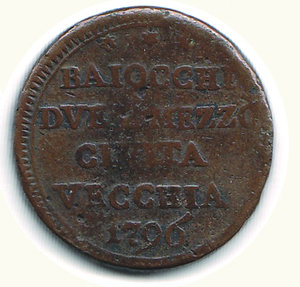 reverse: CIVITAVECCHIA - Pio VI - 2 1/2 Baiocchi - Peso 14,86. Civitavecchia: Pio VI 2 e mezzo baiocchi peso 14.86. - - - - BB 