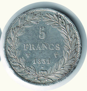 reverse: FRANCIA - Luigi Filippo (1830-1848) - 5 Fr 1831W (zecca Lille). FRANCIA - Luigi Filippo (1830-1848) - 5 Fr 1831W q.SPL 