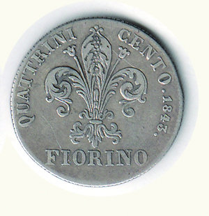 reverse: FIRENZE - Leopoldo II - Fiorino 1843. FIRENZE leopoldo II fiorino 1843 R - - - MB/BB 