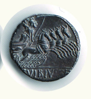 reverse: ROMA - Repubblica - C. Vibius Pansa (90 a.C.) - Denario; D/ Testa grande di Apollo a d., davanti simbolo; R/ Pallade su quadriga  a d. - Varesi 615. ROMA - Repubblica - C. Vibius Pansa - Denario - - Ar - BB 