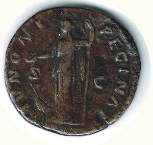 reverse: ROMA - Faustina figli di A. Pio - Sesterzio; D/ Busto a d.; R/ Giunone stante, ai piedi, un pavone - Cohen 142. ROMA - Faustina - Sesterzio - - Ae - BB 