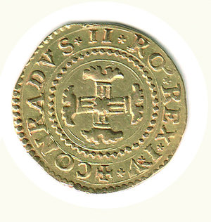 reverse: GENOVA - Dogi Biennali (1528-1797) - Doppia 1593; D/ Castello, sotto, 1593; R/ Croce fogliata - peso g. 6,7 - Lun. 209. GENOVA - Dogi Biennali - Doppia 1593 R - AU - BB++ 