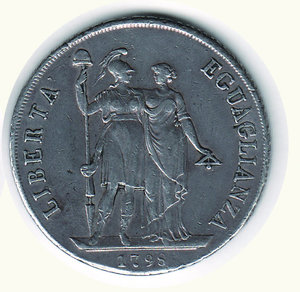 reverse: GENOVA - Repubblica Ligure - 8 Lire 1798 A. I. Genova: Repubblica Ligure 8 lire 1798 A I SPL/q.SPL 