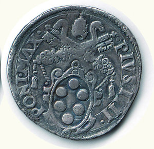 reverse: MACERATA - Pio IV (1559-1565) - Testone; D/ S. Pietro in cattedra; R/ Stemma mediceo. Macerata: Pio IV ( 1559-1565) Testone R - - - BB+ 