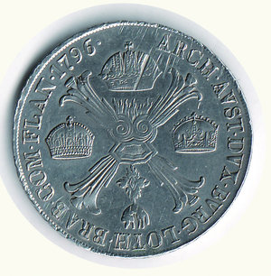 reverse: MILANO - Francesco II (1792-1800) - Crocione 1796 (lucidata); D/ Busto laureato a d.; R/ Croce fogliata da 3 corone e toson d oro - CNI 18. MILANO - Francesco II - Crocione 1796 - - AR - q.SPL 