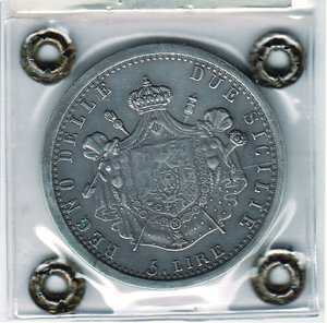 reverse: NAPOLI - Gioacchino Murat - 5 Lire 1813 - Sigillata Bazzoni. Napoli: Gioacchino Murat 5 lire 1813 - - - - q.SPL 